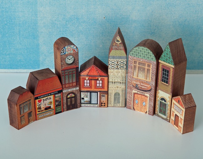 Little quirky wooden shops and buildings